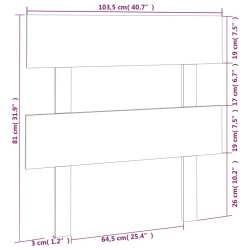 Tête de lit Blanc 103,5x3x81 cm Bois massif de pin 