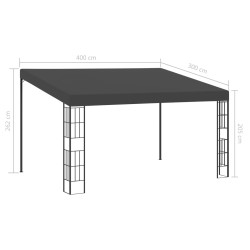 Belvédère mural 3x4 m Anthracite Tissu 