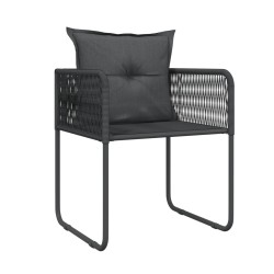Ensemble à manger de jardin 5 pcs Noir 