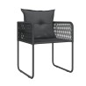 Ensemble à manger de jardin 5 pcs Noir 