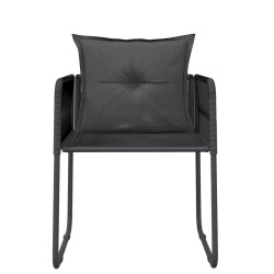 Ensemble à manger de jardin 5 pcs Noir 