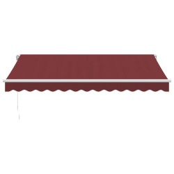 Auvent manuel rétractable avec LED bordeaux 350x250 cm 