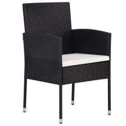 Ensemble à manger de jardin 5 pcs Noir 