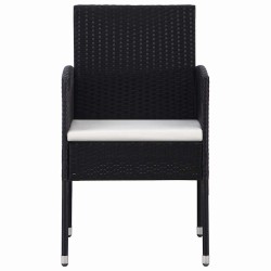 Ensemble à manger de jardin 5 pcs Noir 