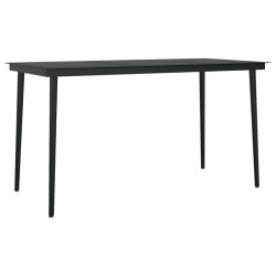 Ensemble à manger de jardin 5 pcs Noir 