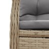 Ensemble à manger de jardin et coussins 3 pcs Beige poly rotin 