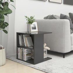 Table d'appoint gris brillant 45x45x48 cm bois d'ingénierie 