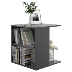 Table d'appoint gris brillant 45x45x48 cm bois d'ingénierie 
