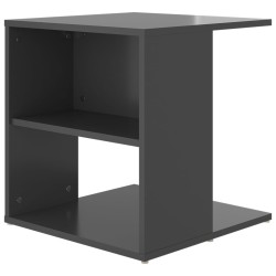 Table d'appoint gris brillant 45x45x48 cm bois d'ingénierie 