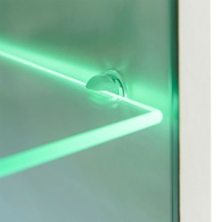 Meuble TV à vitrine murale avec lumière LED 4 pcs noir 