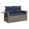 Salon de jardin 5 pcs avec coussins gris résine tressée 