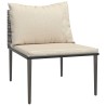 Salon de jardin 5 pcs avec coussins Gris Résine tressée 