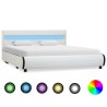 Cadre de lit avec LED Blanc Similicuir 140x200 cm  