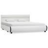 Cadre de lit avec LED Blanc Similicuir 140x200 cm  