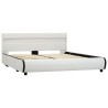 Cadre de lit avec LED Blanc Similicuir 140x200 cm  