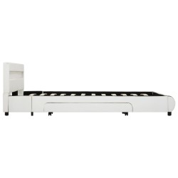 Cadre de lit avec LED Blanc Similicuir 140x200 cm  