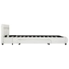 Cadre de lit avec LED Blanc Similicuir 140x200 cm  