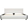 Cadre de lit avec LED Blanc Similicuir 140x200 cm  