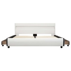 Cadre de lit avec LED Blanc Similicuir 140x200 cm  