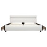 Cadre de lit avec LED Blanc Similicuir 140x200 cm  