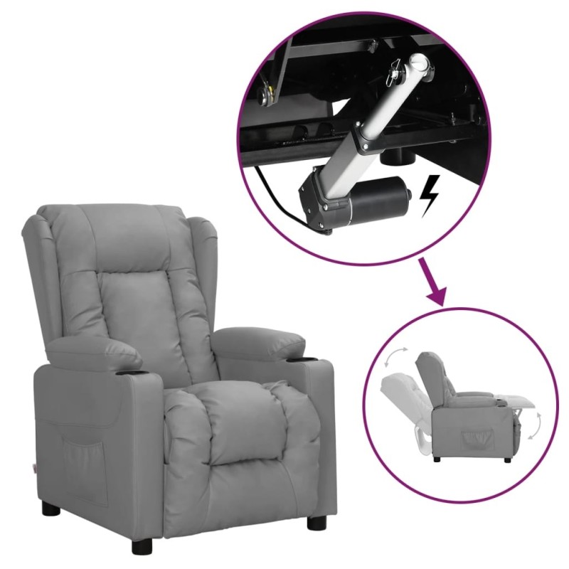 Fauteuil Gris Similicuir 