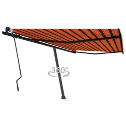 Auvent manuel rétractable sur pied 400x300 cm Orange et marron 