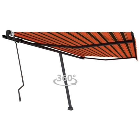 Auvent manuel rétractable sur pied 400x300 cm Orange et marron 