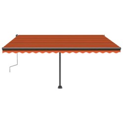 Auvent manuel rétractable sur pied 400x300 cm Orange et marron 