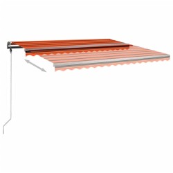Auvent manuel rétractable sur pied 400x300 cm Orange et marron 