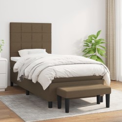 Sommier à lattes de lit avec matelas Marron foncé 100x200 cm 