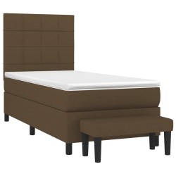 Sommier à lattes de lit avec matelas Marron foncé 100x200 cm 