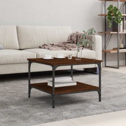 Table basse chêne marron 55x55x40 cm bois d'ingénierie 