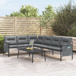 Salon de jardin 2 pcs anthracite acier 