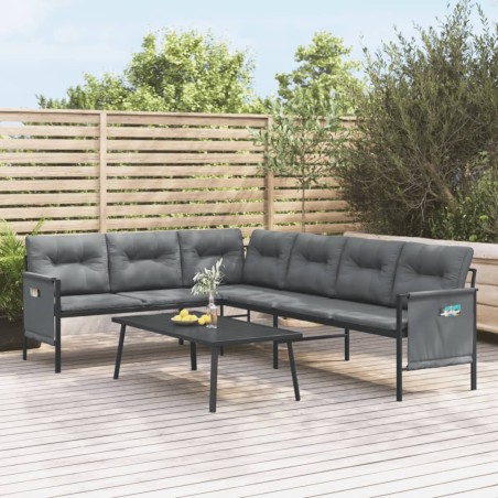 Salon de jardin 2 pcs anthracite acier 
