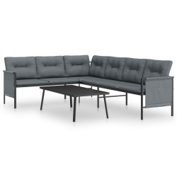 Salon de jardin 2 pcs anthracite acier 