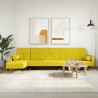 Canapé-lit en forme de L jaune 271x140x70 cm velours 