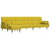 Canapé-lit en forme de L jaune 271x140x70 cm velours 