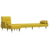 Canapé-lit en forme de L jaune 271x140x70 cm velours 