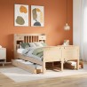 Lit bibliothèque sans matelas 135x190 cm bois de pin massif 