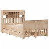Lit bibliothèque sans matelas 135x190 cm bois de pin massif 