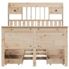 Lit bibliothèque sans matelas 135x190 cm bois de pin massif 