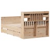 Lit bibliothèque sans matelas 135x190 cm bois de pin massif 