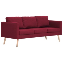 Canapé à 3 places Tissu Rouge bordeaux 