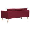 Canapé à 3 places Tissu Rouge bordeaux 