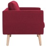 Canapé à 3 places Tissu Rouge bordeaux 