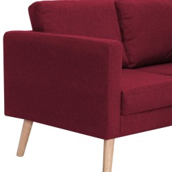 Canapé à 3 places Tissu Rouge bordeaux 