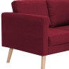 Canapé à 3 places Tissu Rouge bordeaux 