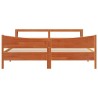 Cadre de lit et tête de lit cire marron 200x200 cm bois de pin 