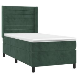 Sommier à lattes de lit avec matelas Vert foncé 90x200 cm 