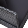 Lit de jardin avec coussin et oreiller Résine tressée Noir 